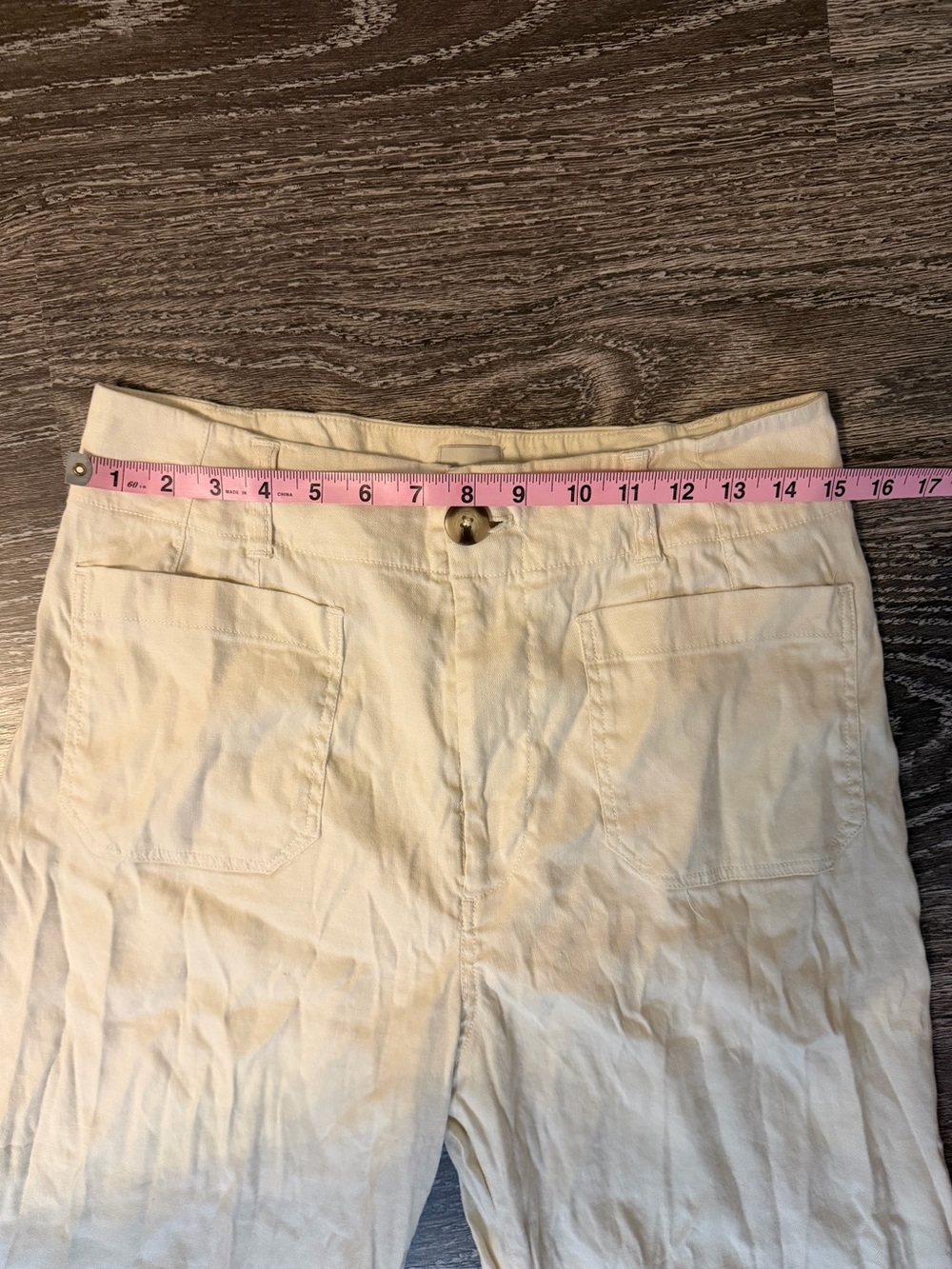 Anthropologie Maeve The Colette Linen Full Length Wide Leg Pants Cream - Picture 7 of 10